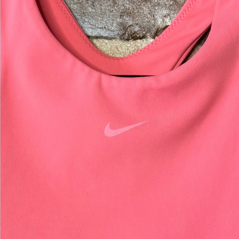 Nike Women's Pink High-Neck Sports Bra Tank Top